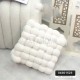 مخدة ديكور مربعة - مجدول مصوف بيج