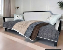 وجه طقم ارضيات كنب 7 فرو الارنب نقش بوهيمي