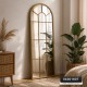 مراة شكل شباك حديد ذهبي 60 × 170 سم