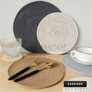 كوستر ليسلي كتان نسيج مدور 25 سم بيج / بني