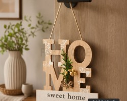 تعليقة مدخل بيت Sweet Home خشبية