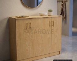 خزانه احذيه / تنظيم خشب بامبو 3 دفة 100 × 120 × 35 cm