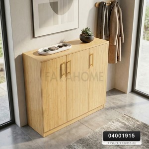 خزانه احذيه / تنظيم خشب بامبو 3 دفة 100 × 90 × 35 cm