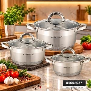 طقم طناجر ستانلس ستيل نورستا 20/18/16 سم KV8285
