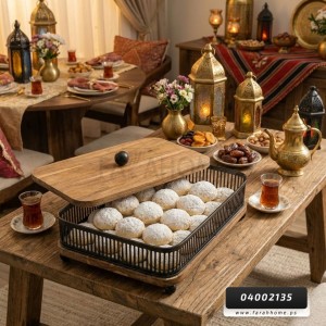 مضيفة خشب هندي مستطيل