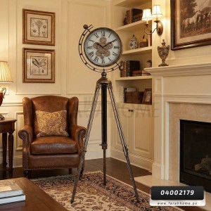 ستاند ساعة انتيك ديكور مع ارجل معدن حجم كبير 