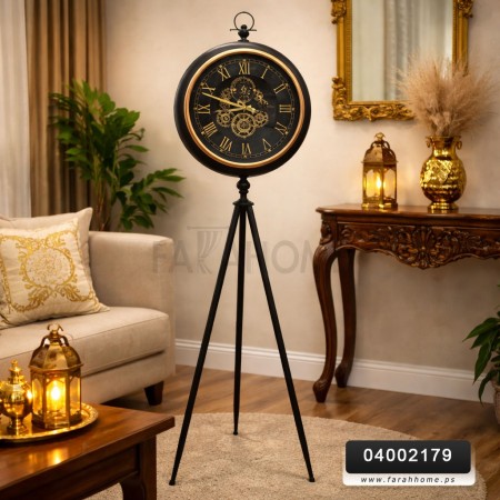 ستاند ساعة انتيك ديكور مع ارجل معدن حجم كبير 