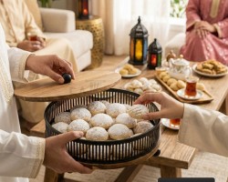 علبة تفضيل- تقديم - مضيفة خشب هندي مدورة مع اطار معدني