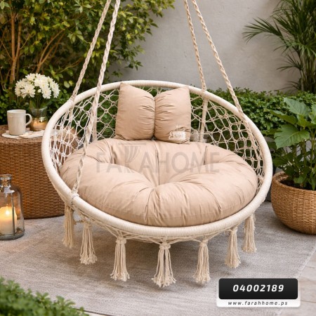 فرش / بف - مقعد مرجوحة مدورة 80 سم مع قرنة ببيونة فرش / بف - مقعد مرجوحة مدورة 80 سم مع قرنة ببيونة