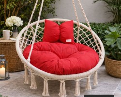 فرش / بف - مقعد مرجوحة مدورة 80 سم مع قرنة ببيونة فرش / بف - مقعد مرجوحة مدورة 80 سم مع قرنة ببيونة