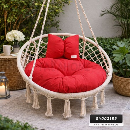 فرش / بف - مقعد مرجوحة مدورة 80 سم مع قرنة ببيونة فرش / بف - مقعد مرجوحة مدورة 80 سم مع قرنة ببيونة