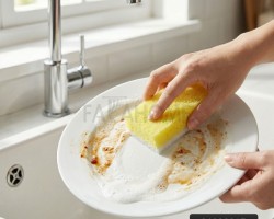 ليف جلي  اسفنج ملون مع لباد خشن ابيض 7 قطع