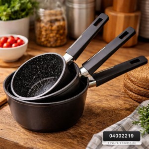 طقم كسرولات غلايات جرانيت يد عظم  3 قطع 18-16-14 سم