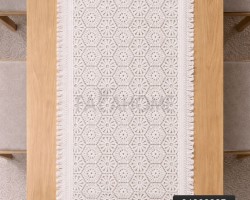 شرشف طاولة سفرة رنر / بيرو صنارة شراشيب  180 × 50 سم