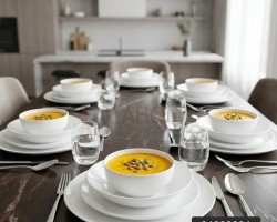 طقم صحون بورسلان 24 قطعه ابيض SHOUANI طقم صحون بورسلان 24 قطعه ابيض SHOUANI