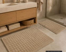 طقم دعسات حمام قطن نافر قطعتين 40×60 + 60×100 سم