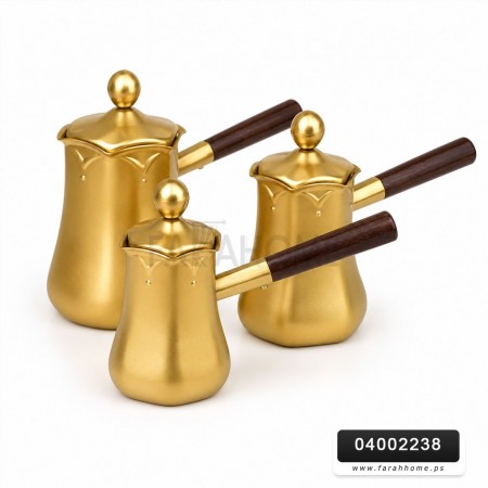 طقم بكارج - غلايات ذهبي / فضي 3 احجام طقم بكارج - غلايات ذهبي / فضي 3 احجام