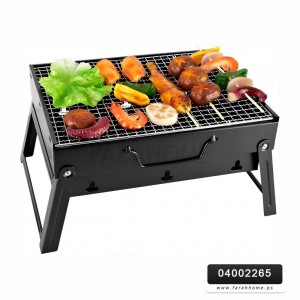 كانون منقل شوي مع شبك حجم وسط قابل للطي اسود 35 × 27 + 19.5 سم كانون منقل شوي مع شبك حجم وسط قابل للطي اسود 35 × 27 + 19.5 سم