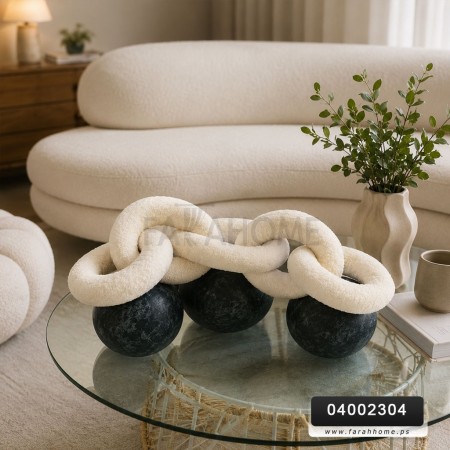 وسادة ديكور شكل جنزير فرو مجدل / جنزير مجدول