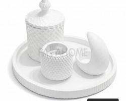 طقم مبخرة هلال مع وعاء بخور و صينية مدورة 4 قطع طقم مبخرة هلال مع وعاء بخور و صينية مدورة 4 قطع