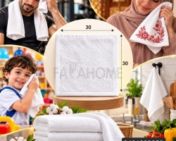 بشكير ابيض سادة 30×30 - بشكير مطبخ - بشكير للطباعة