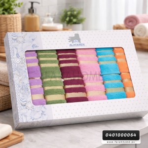 طقم بشاكير ثقيل 12 قطعة تغليف كرتونة