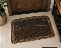دعسة جلد 74×44 سم مستطيل وجه خيش