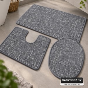 طقم دعسات حمام ٥٠ × ٨٠ سادة محفر ٣ قطع تركي طقم دعسات حمام ٥٠ × ٨٠ سادة محفر ٣ قطع تركي