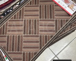 دعسةد مدخل نافر محزز معينات ارضية جلد مقاس 60×90 سم