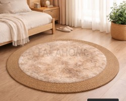 دعاسة دائرة / دعسة مدورة قش في الوسط فرو 140سم  