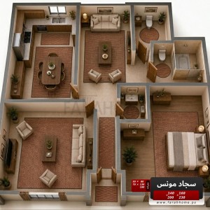 دعسة سجاد مونس ارضية لاصقة 80×200 سم