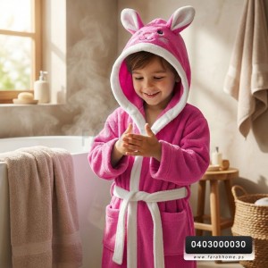 روب حمام اطفال ارنب عمر 5-6 صناعة تركية