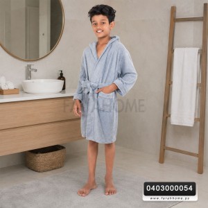 روب حمام اطفال سادة حجم L عمر 17 + 18 سنة