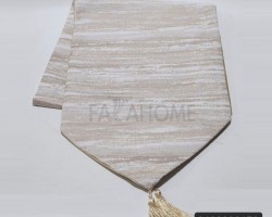 رنر - شرشف / غطاء طاولة موشح مع شراشيب مقاس 130 × 32 سم