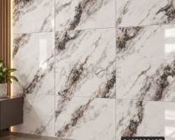 بديل رخام PVC لاصق ذاتي مقاس 60 × 60 سم سمك 3 ملم - بيج ماربل