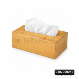 علبة بكيت حافظة محارم بامبو خشب 