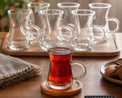 طقم كاسات شاي مخصر مع ايد 6 قطع BLINKMAX