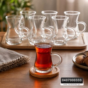 طقم كاسات شاي مخصر مع ايد 6 قطع BLINKMAX