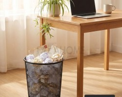 سلة مهملات معدن مشبك حجم وسط