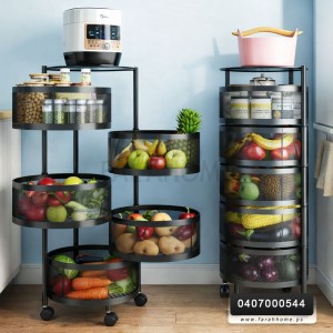 سله خضار 5 طبقه مدور حديد اسود