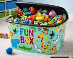 صندوق العاب بلاستيك ديكور 50 لتر كبير جدا حيف عالي