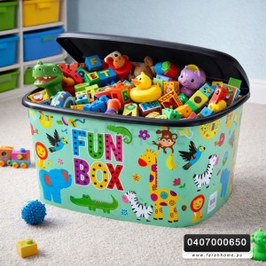 صندوق العاب بلاستيك ديكور 50 لتر كبير جدا حيف عالي