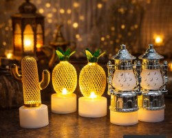 زينه رمضان/ فانوس شمعه صغير 8 - 9 سم اشكال متعددة