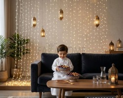 زينه رمضان/  حبلل اضائة شلال 240 ليد مقاس 3 × 3 متر