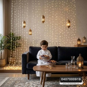 زينه رمضان/  حبلل اضائة شلال 240 ليد مقاس 3 × 3 متر