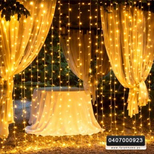 زينه رمضان/ ستارة اضواء - شلال مقاس 3 × 3 متر 180 ليد ذهبي