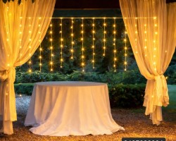 زينه رمضان/ اضائة شلال مدرج ذهبي 3 × 1 متر