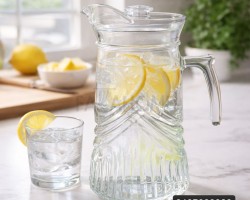 شاف / ابريق عصير زجاج محزز 1.8 لتر