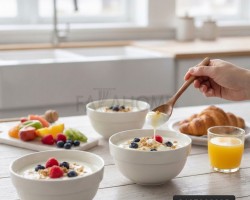 صحن زبادي بورسلان ابيض 4.5 انش مقاس 11.5 سم