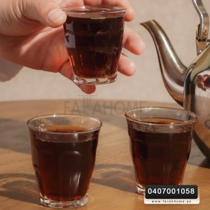 طقم كاسات شاي تقليدي حجم كبير موديل 307 صناعة مصرية زجاج صوديومي